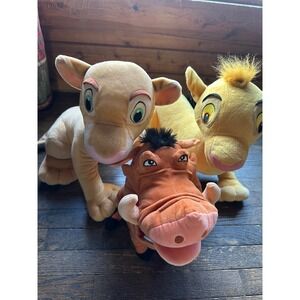Vintage Hasbro 2002 Disneys Lion King | Large Simba & Nala 17" Plush + Pumba